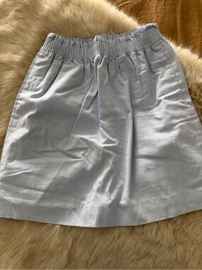 J. Crew Factory Light Blue Elastic Waist Mini Skirt